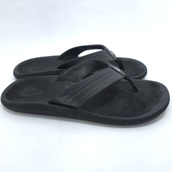 OLUKAI Ulele Men\'s Water Ready Beach Sandals 10435-4040 Black Size 13 main image 5